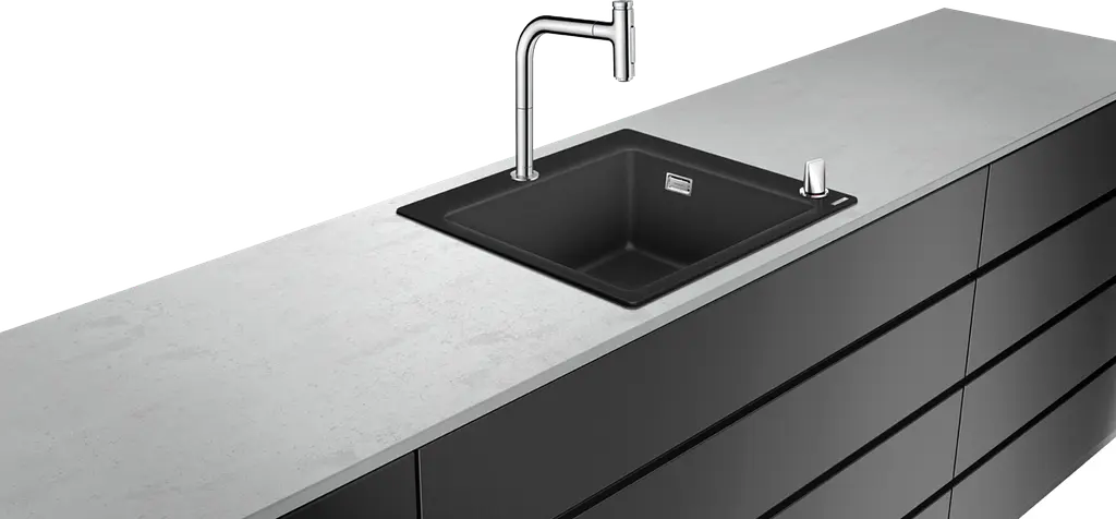 Кухонная мойка Hansgrohe Сombi C51-F450-06 560x510 Select со смесителем хром 43217000, Черный - фото 2