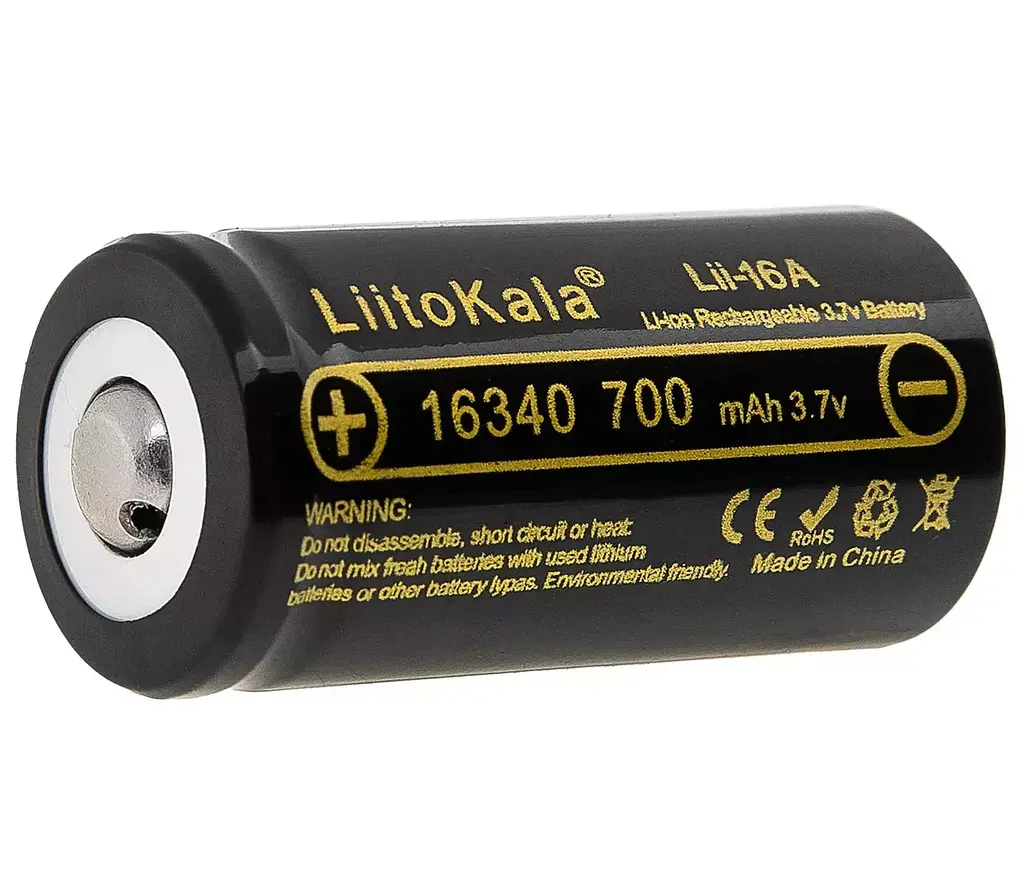 Акумулятор LiitoKala Lii-16A 16340 700 mah Чорний (2211480962) - фото 5