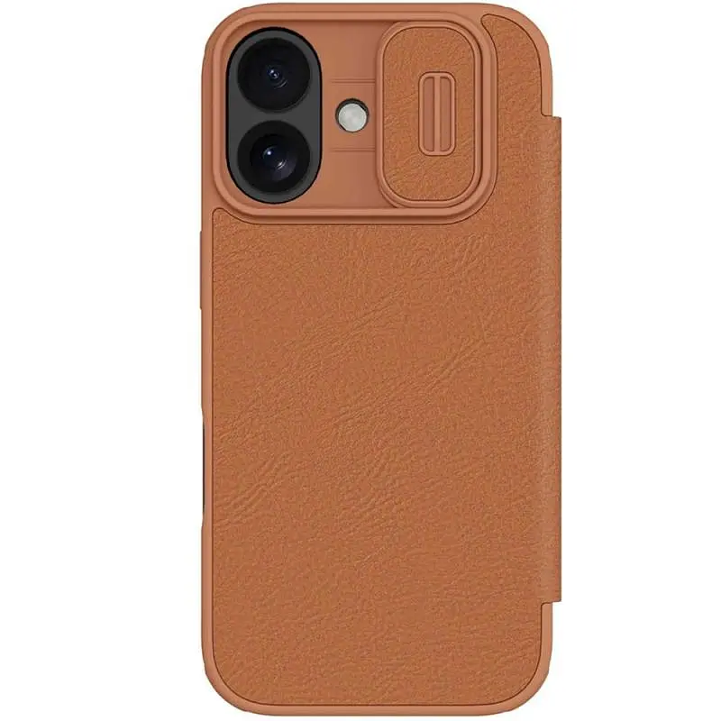 Шкіряний чохол-книжка Nillkin Qin Pro Camshield для Apple iPhone 17 (6.3) Brown - фото 3