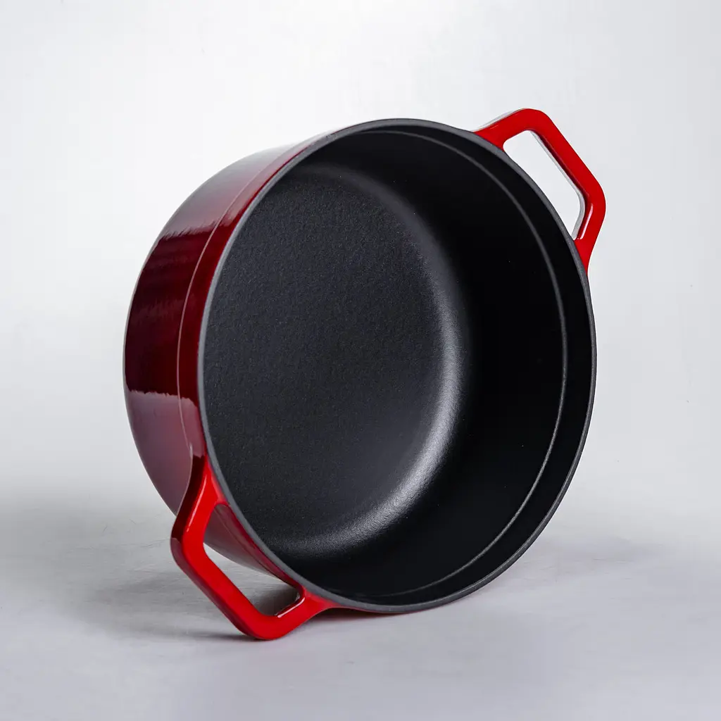 Кокотниця чавунна емальована 5,5 л, червоний Yongkang HP-FLG-5 RED - фото 5