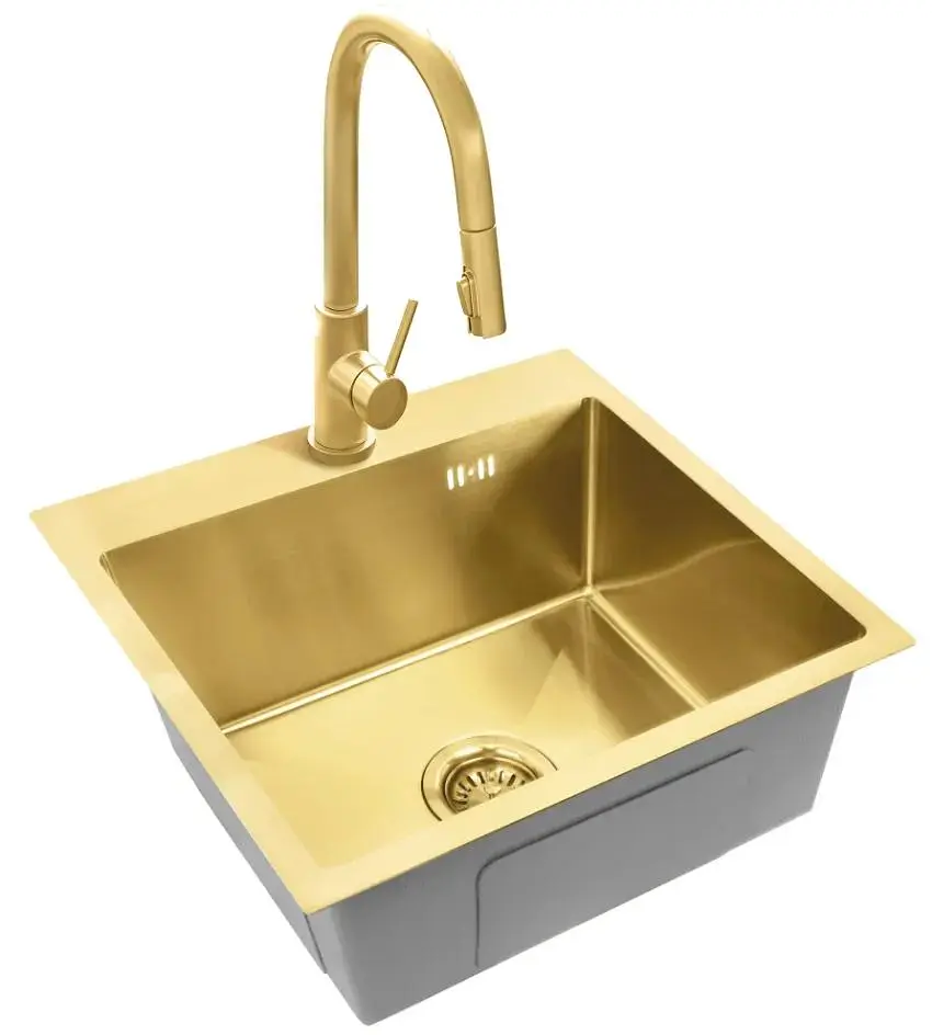 Кухонна мийка Rea Leo 50 500x450 мм brushed gold ZLE-06004 - фото 3