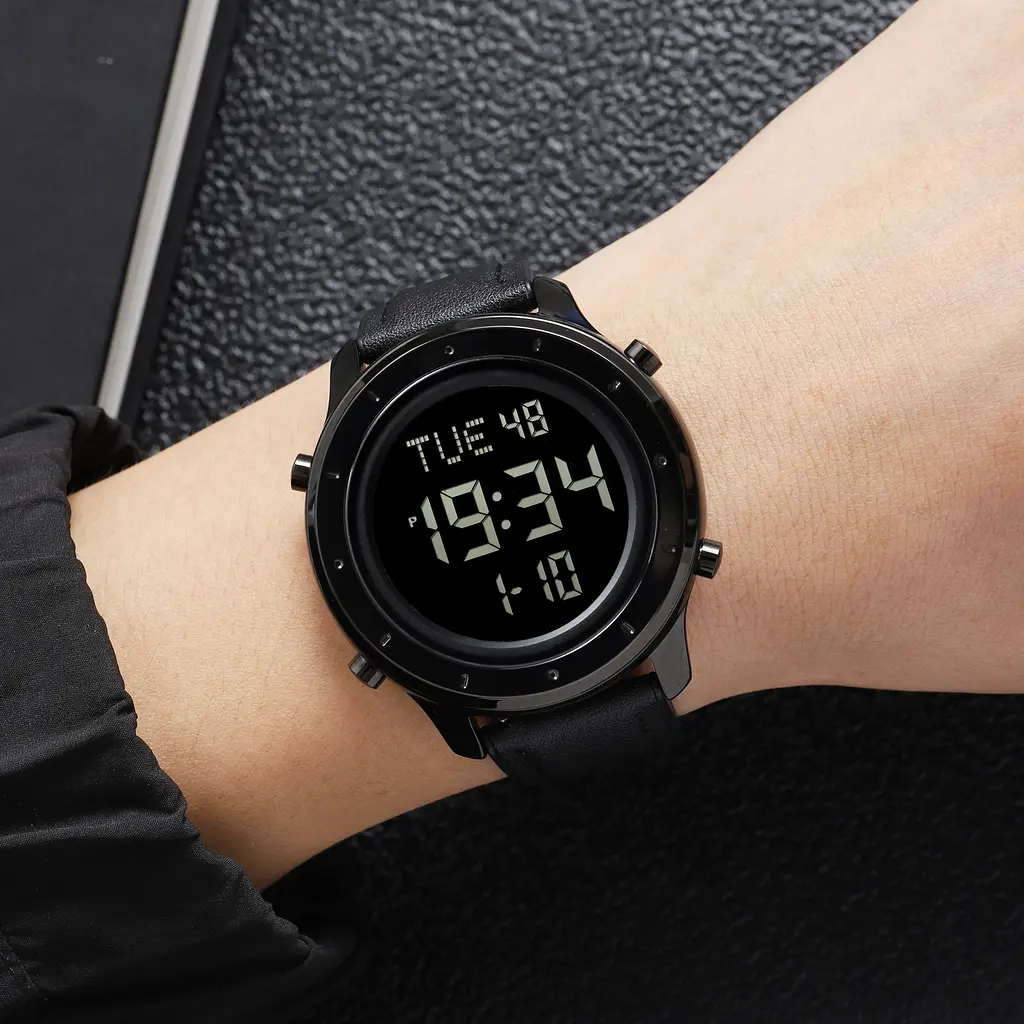 Чоловічий наручний годинник 1864LBKBK Black-Black Leather Skmei acs0030526 - фото 3