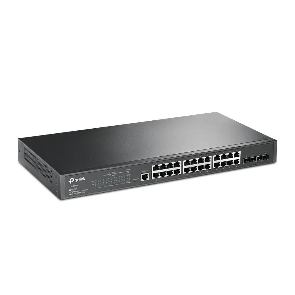 JetStream 24-портовий гігабітний L2 керований комутатор з 4 SFP слотами, SG3428 TP-LINK - фото 2
