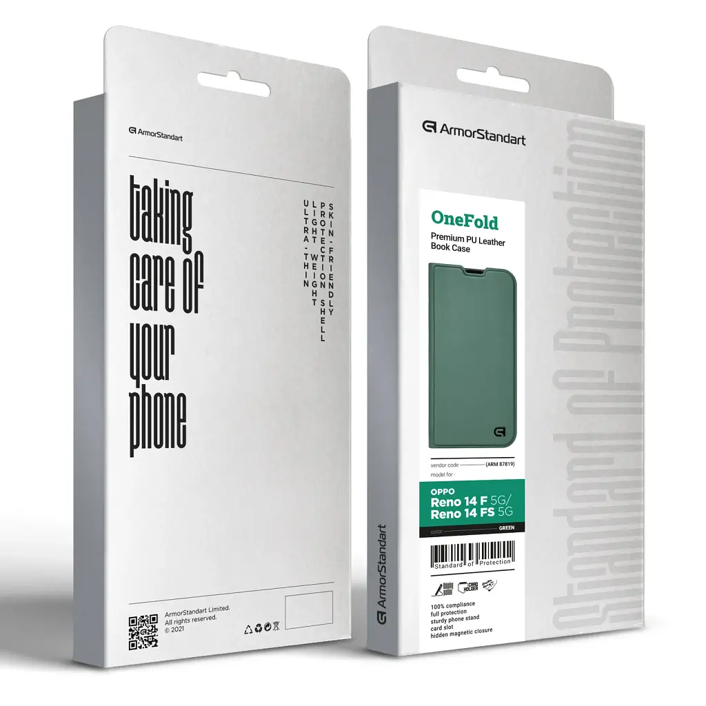 Чохол-книжка ArmorStandart OneFold Case для OPPO Reno14 F 5G / Reno14 FS 5G Green - фото 6