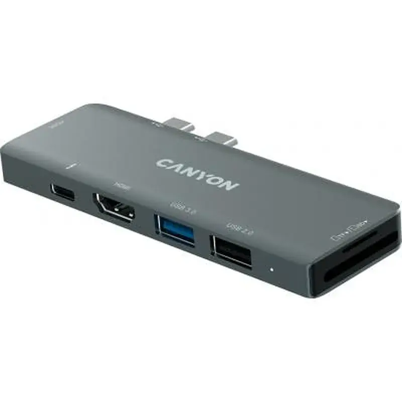 Порт-реплікатор Canyon 1*Type C PD100W+2*HDMI+1*USB3.0+1*USB2.0+1*SD+1*TF (CNS-TDS05B) - фото 4