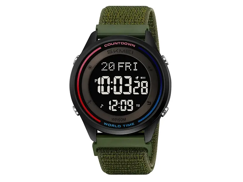 Чоловічий наручний годинник 2412NAG Army Green Nylon Skmei acs0029939 - фото 2