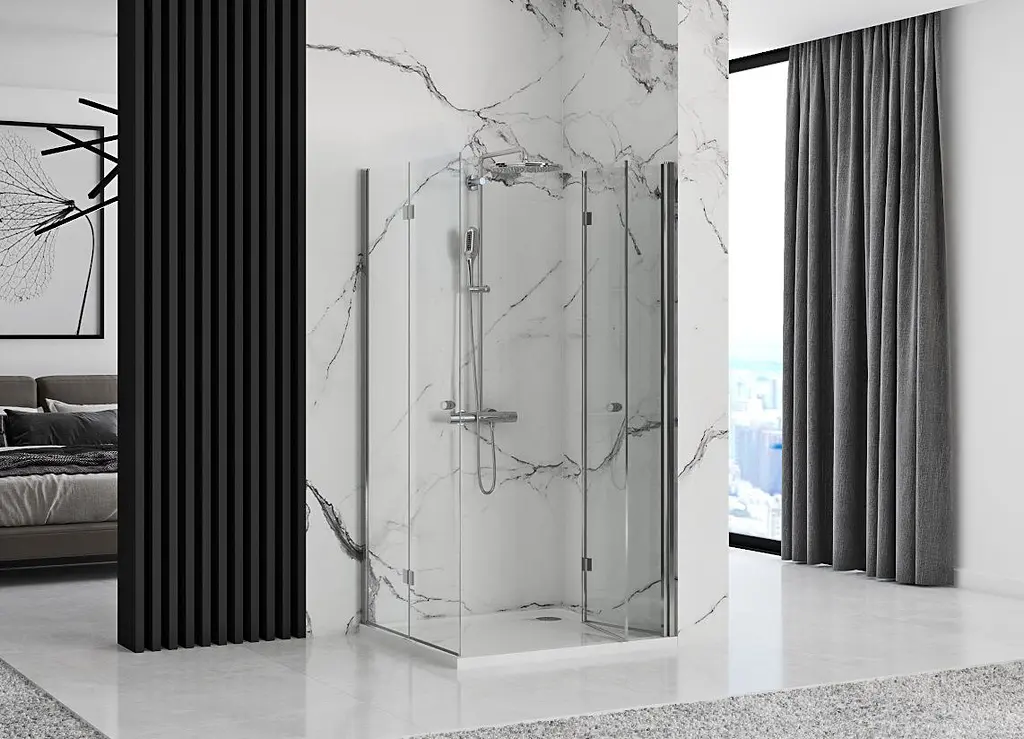 Душова кабіна Rea Fold N3 90x90 REA-K9991, Хром, Універсальна, прозорий - фото 2