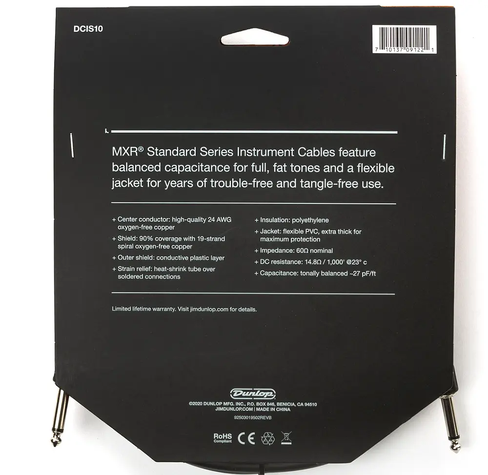 Кабель інструментальний Dunlop DCIS10 MXR Standard Instrument Cable 3.0m (10ft) - фото 2