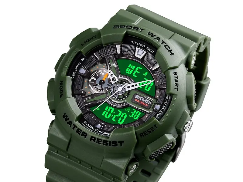 Чоловічий наручний годинник 1688AG Army Green. Skmei acs0030626 - фото 4