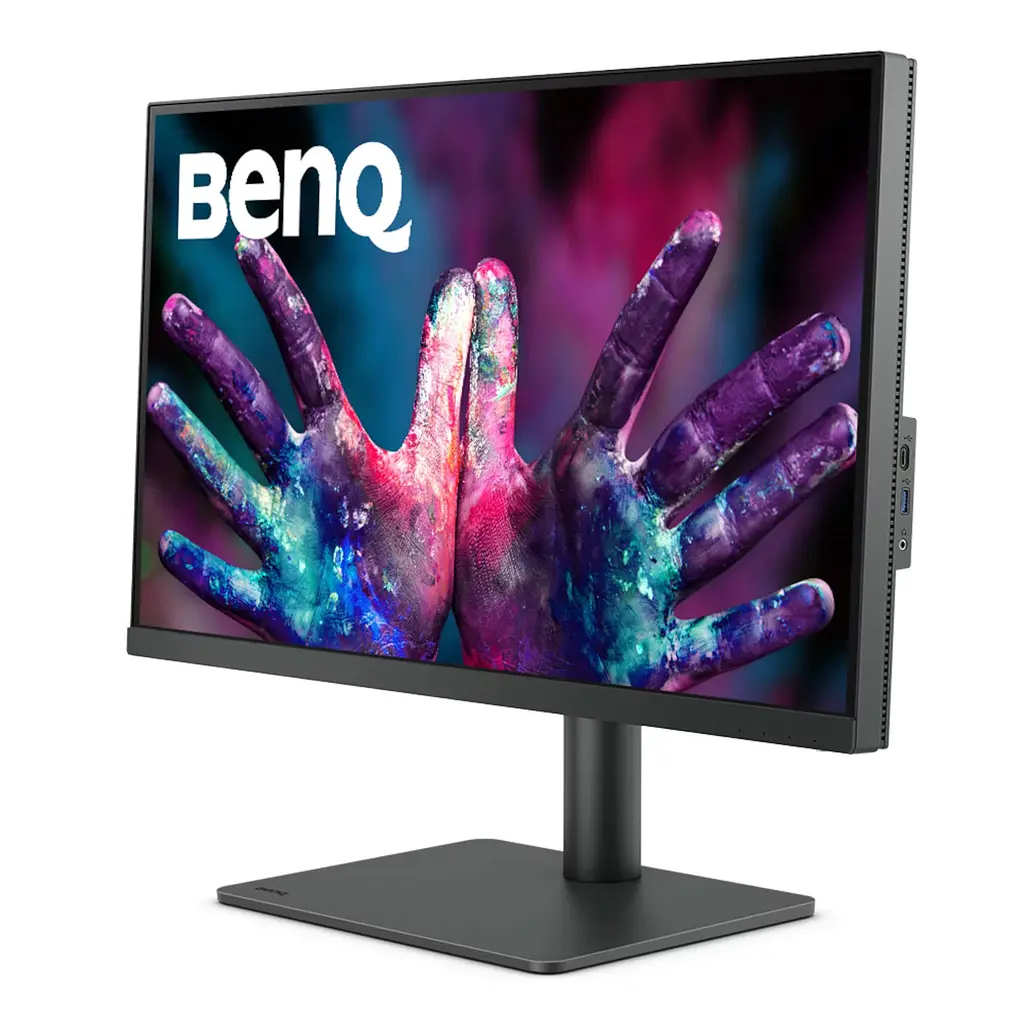 TFT 27" BenQ PD2705U, 4K UHD, IPS, 99% sRGB, HDMI, DP, USB-C, USB-hub, HAS, колонки, темно-сірий - фото 4