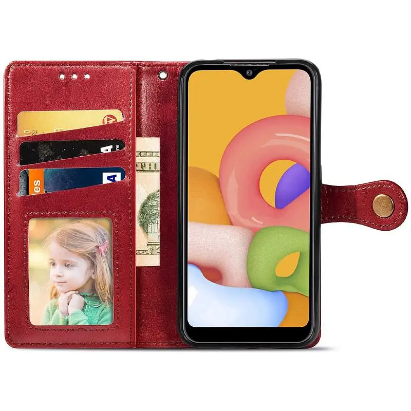 Кожаный чехол-книжка Getman Gallant (PU) для Samsung Galaxy A07 Красный - фото 4
