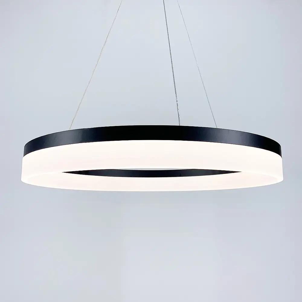 Современная LED люстра в черном каркасе Ст. M 2702 BK | Line F - фото 4