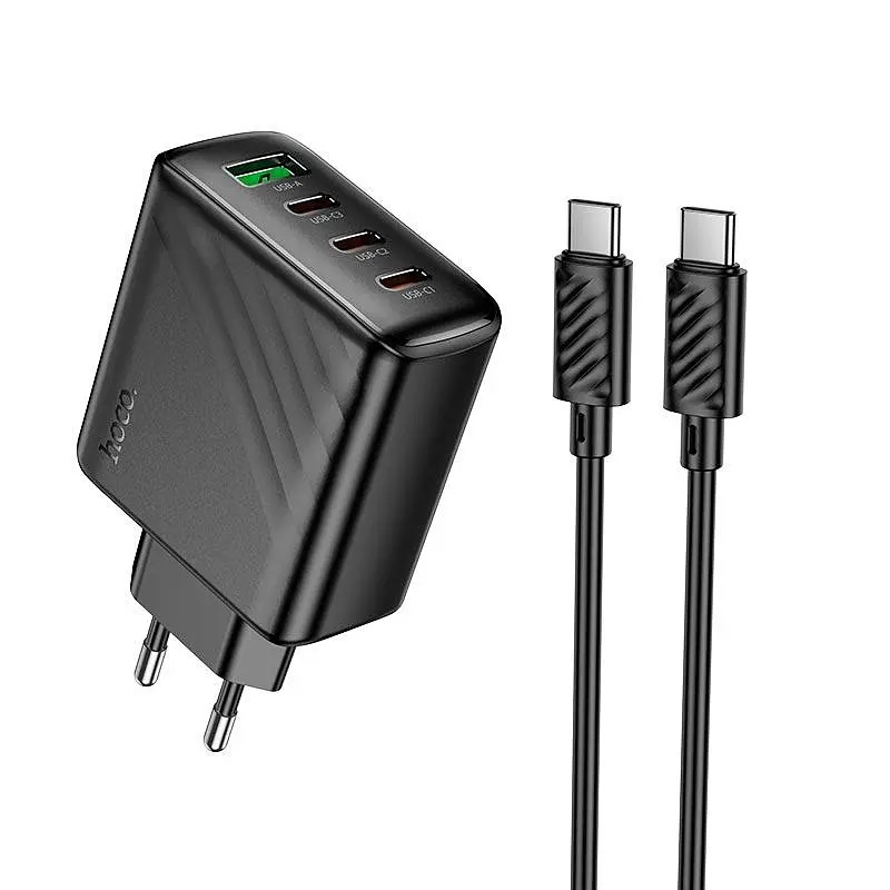 Зарядний пристрій адаптер живлення з кабелем C-C Hoco CS27A Supply charger 67W 4 порти - фото 3
