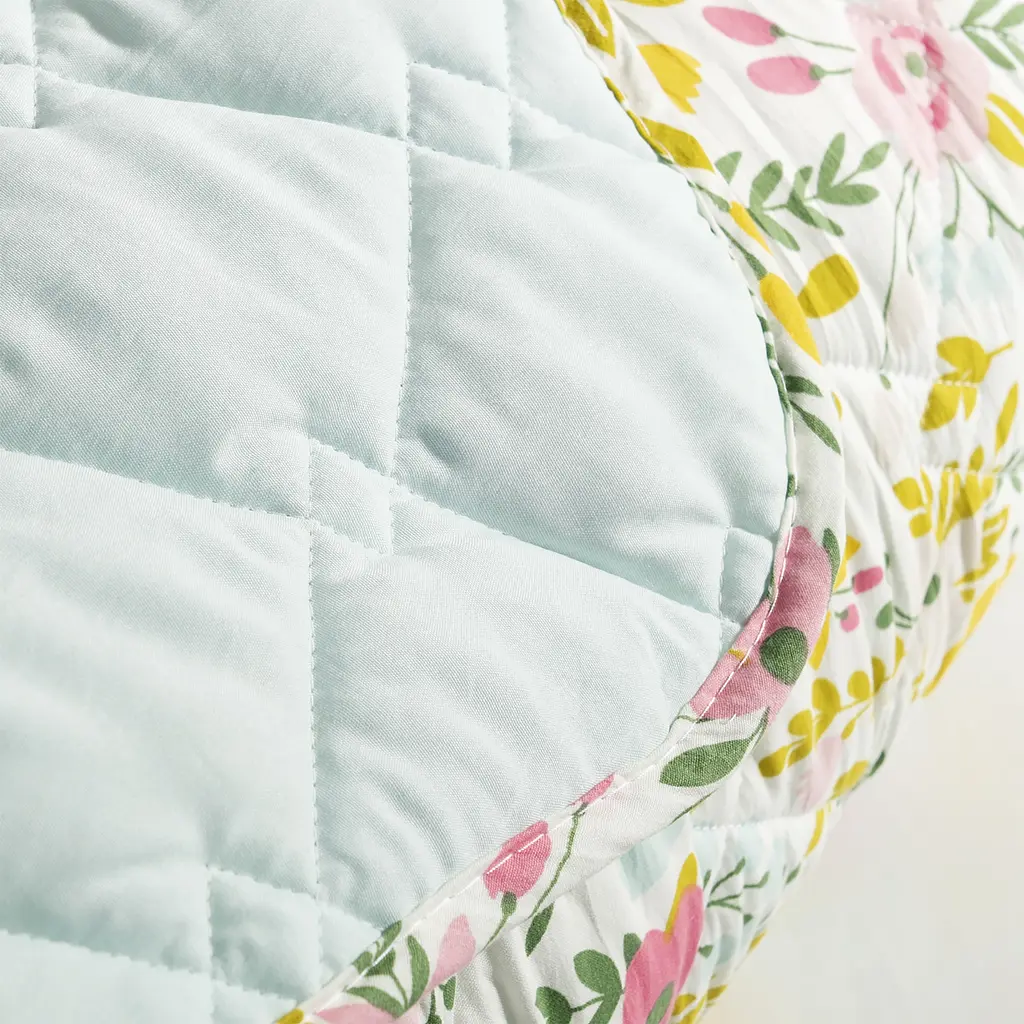 Двостороннє покривало Ideia Стиль Cube квіти та м'ята 210 х 140 см (8-32403) - фото 2