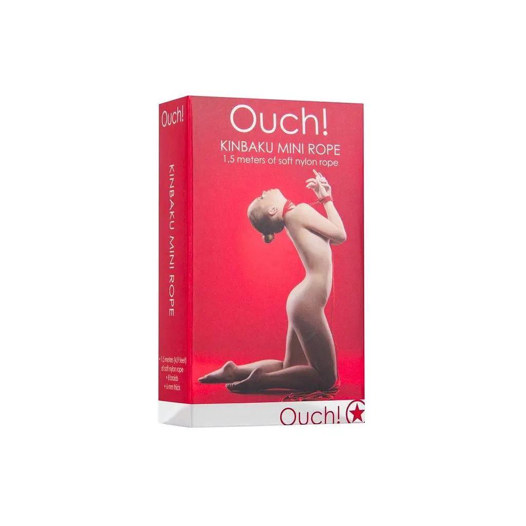 Мотузка для бондажу Ouch! Kinbaku Mini Rope, 1,5 м (червоний) - фото 3