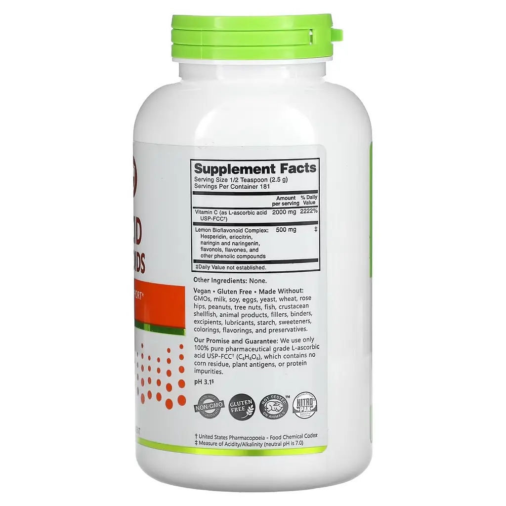 Аскорбиновая кислота с биофлавоноидами NutriBiotic Ascorbic Acid with Bioflavonoids 454 г - фото 2