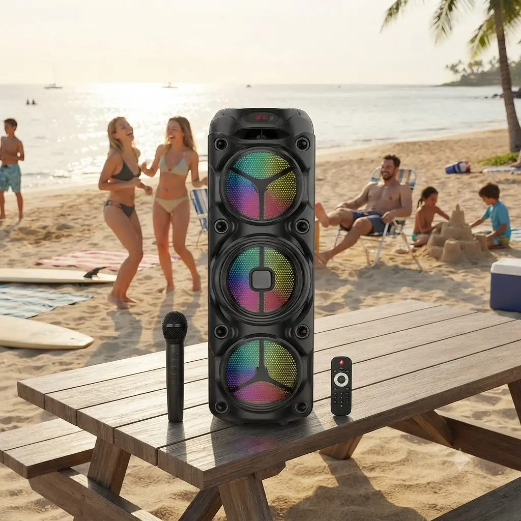 Колонка з мікрофонами ZQS8308 / Колонка Bluetooth / Акустична система на три динаміки - фото 2