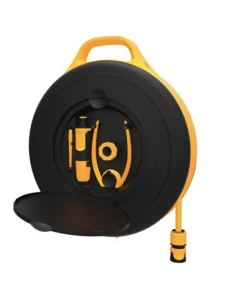Набір Fiskars: Котушка зі шлангом Waterwheel S+ Ножиці для трави White GS41 - фото 2