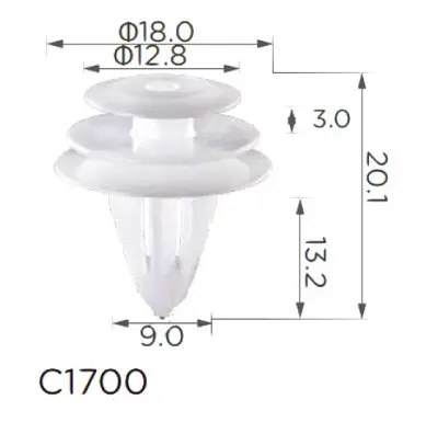 Кліпса кріплення обшивки дверей INFINITI TOYOTA HONDA SUZUKI KIA RENAULT (0155309791 01553-09791) (C1700) - фото 2