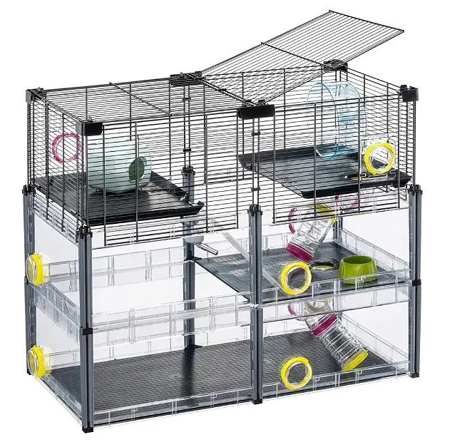 Модульна клітка для хом'яків та мишей Ferplast Multipla Hamster Crystal з аксесуарами чорна 72.5x37.5x62 см 57007617 - фото 4