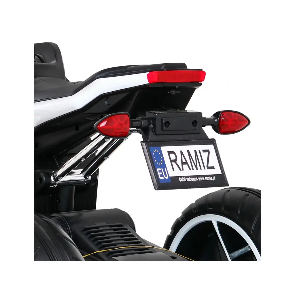 Електромотоцикл триколісний Ramiz Motor Future 12 В, білий (PA.LL8001-A.BIA) - фото 11