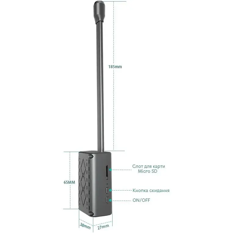 Міні камера на шлейфі Nectronix W3000 wifi на 7 годин роботи бездротова з великим акумулятором Чорний (100843) - фото 7