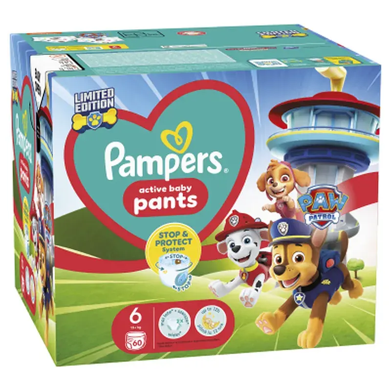 Підгузки Pampers Extra Large Розмір 6 (14-19 кг) Paw Patrol 60 шт (8006540863657) - фото 2