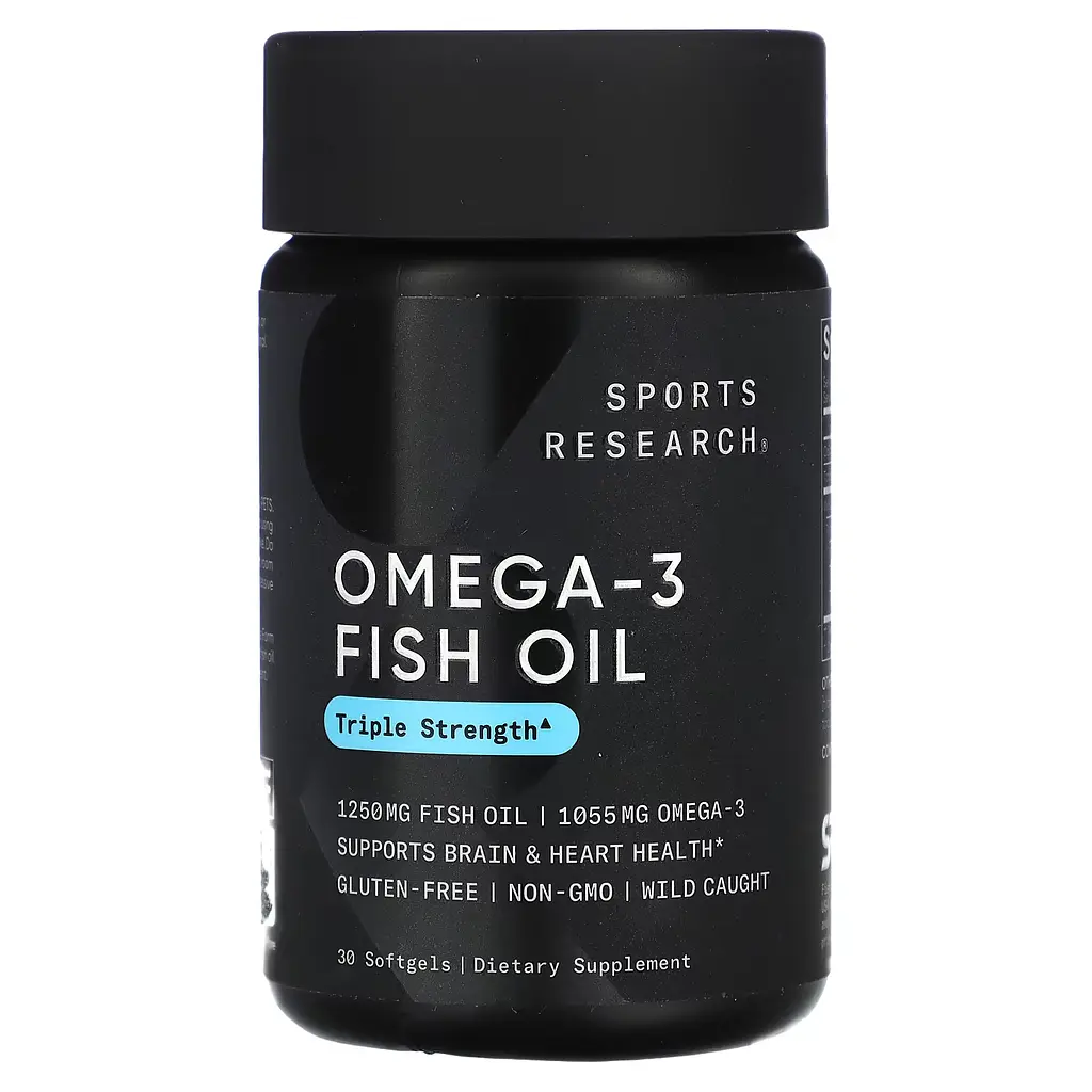 Органічна Омега-3 потрійної сили Alaska Pollock 1250 мг - 30 софтгель Sports Research