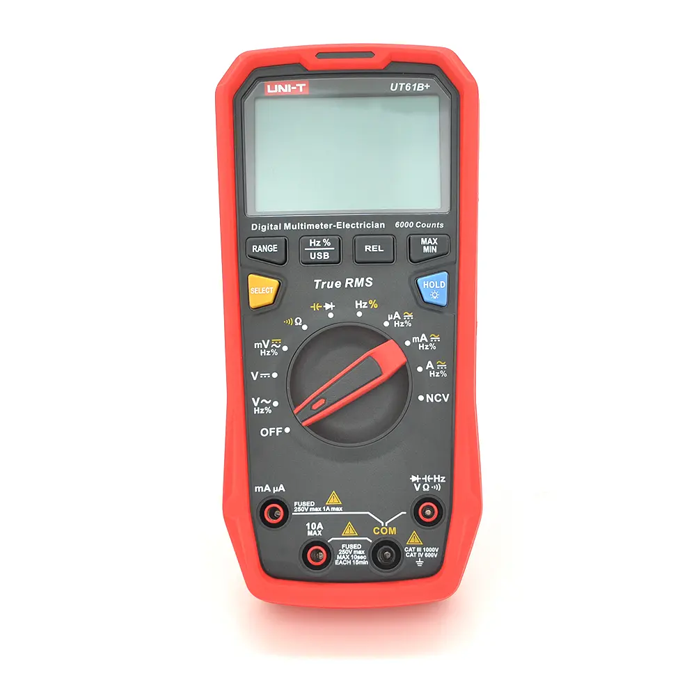 Мультиметр UNI-T UT61B+ Вимірювання: V AC/DC, AC/DC, Ω, C, Hz, Duty (NCV, True RMS); Функції: DataHold, Max/Min, REL - фото 2