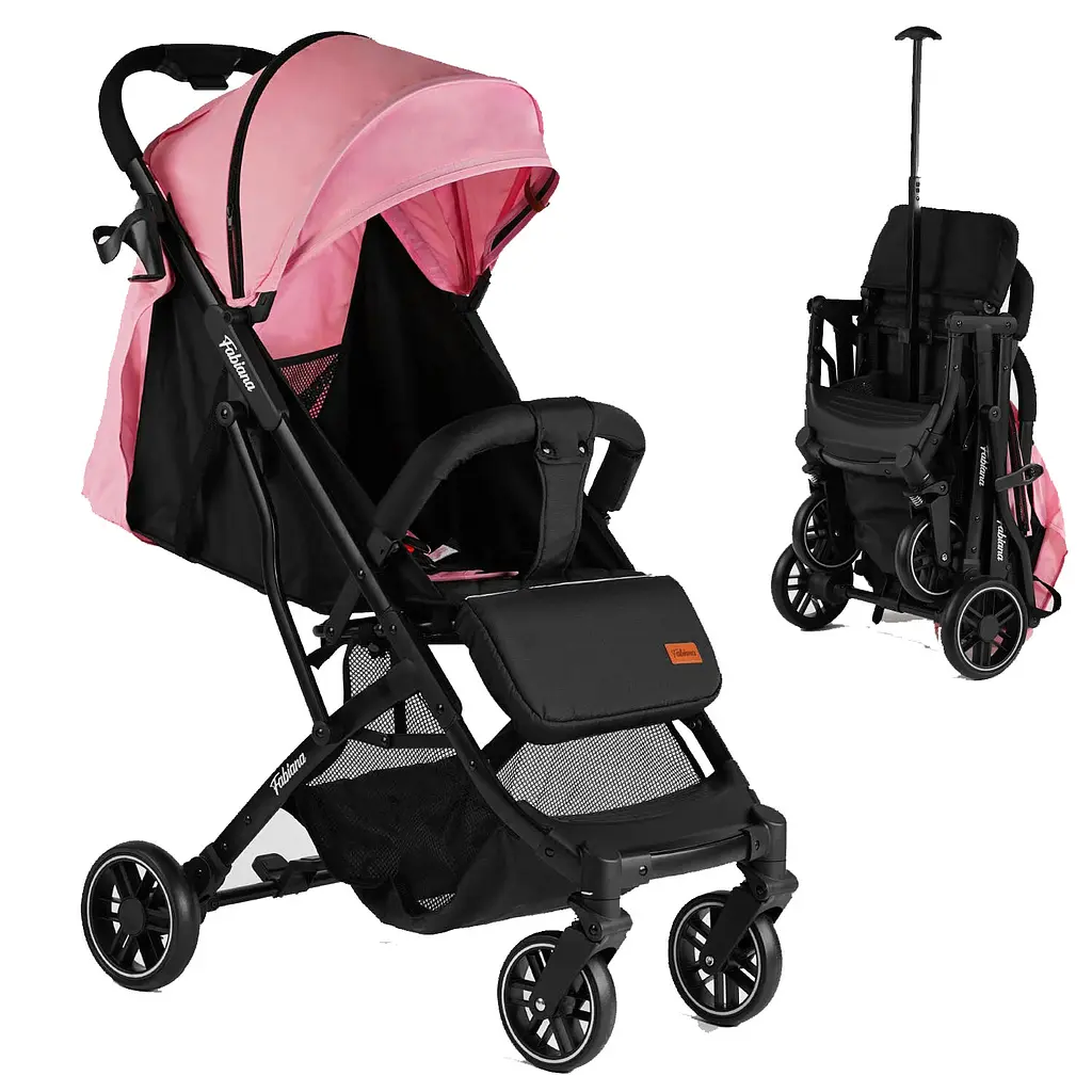 Коляска прогулянкова дитяча 65102 JOY Fabiana, колір рожевий, рама сталева, футкавер, підсклянник, телескопічна ручка (6989180360149) - фото 2