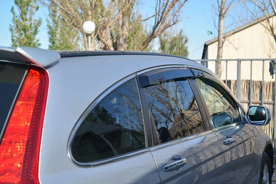 Дефлектори вікон вітровики Honda CR-V 2007-2012 Хром молдинг - фото 2