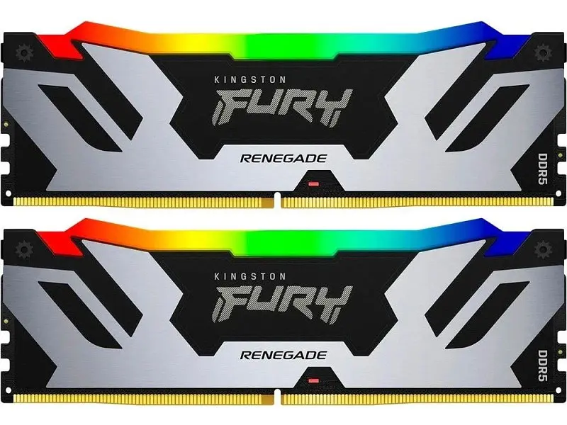 Пам'ять для настільних комп'ютерів Kingston FURY 64 GB (2x32GB) DDR5 6400 MHz Renegade Silver/White RGB (KF564C32RWAK2-64) - фото 3