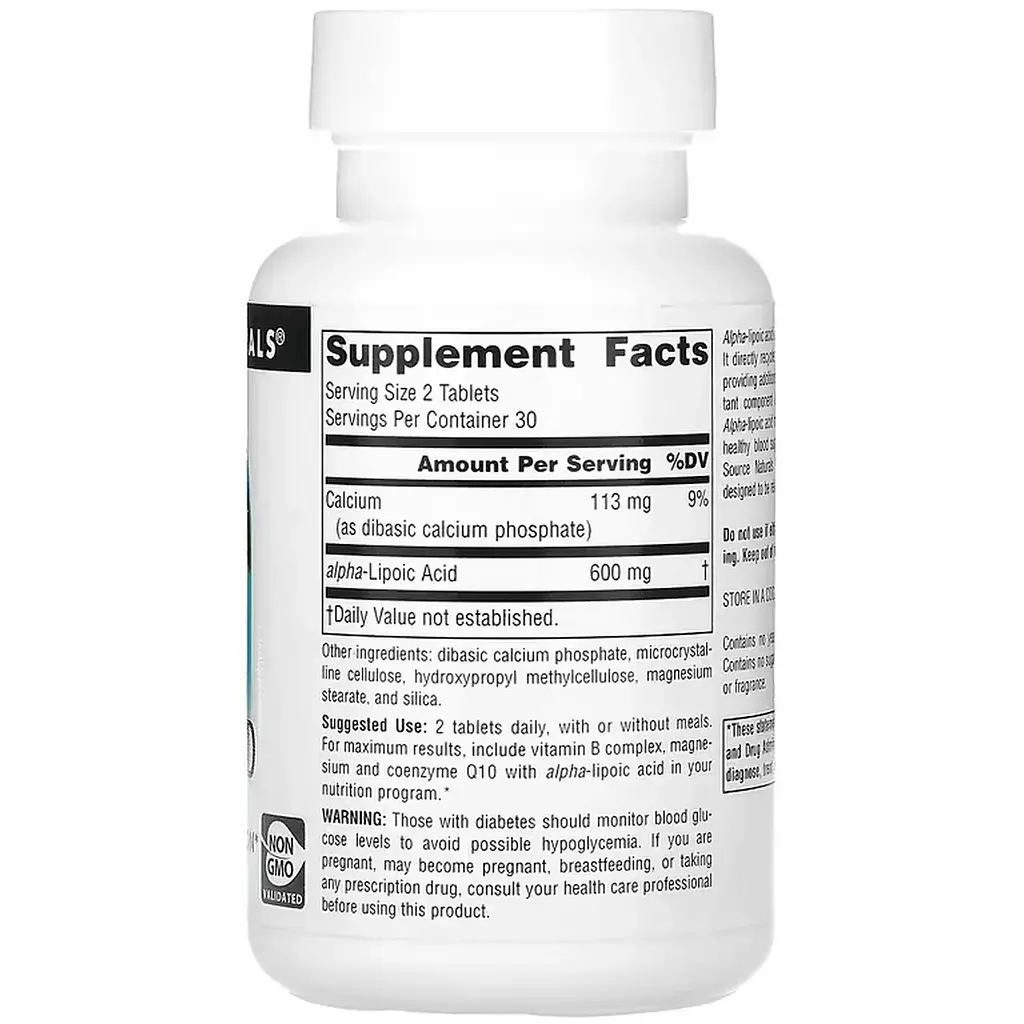 Альфа-ліпоєва кислота Source Naturals Alpha Lipoic Acid 300 мг 60 таблеток - фото 2