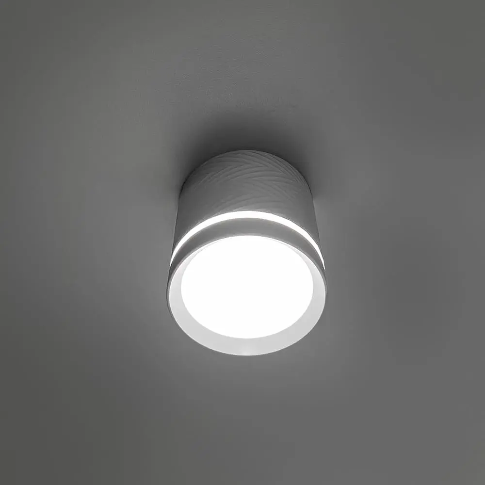 Накладний білий фактурний світильник 4000K Ø8,5х9 см | Line F | Арт. JY-MZTD-165 WH - фото 4