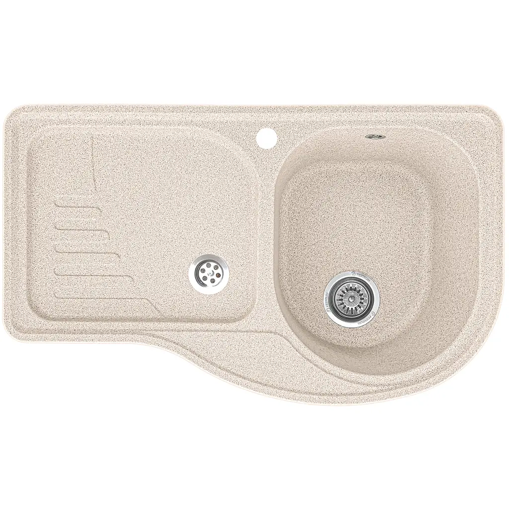 Мойка кухонная Valetti 52N гранитная 840х510 мм бежевая - фото 3