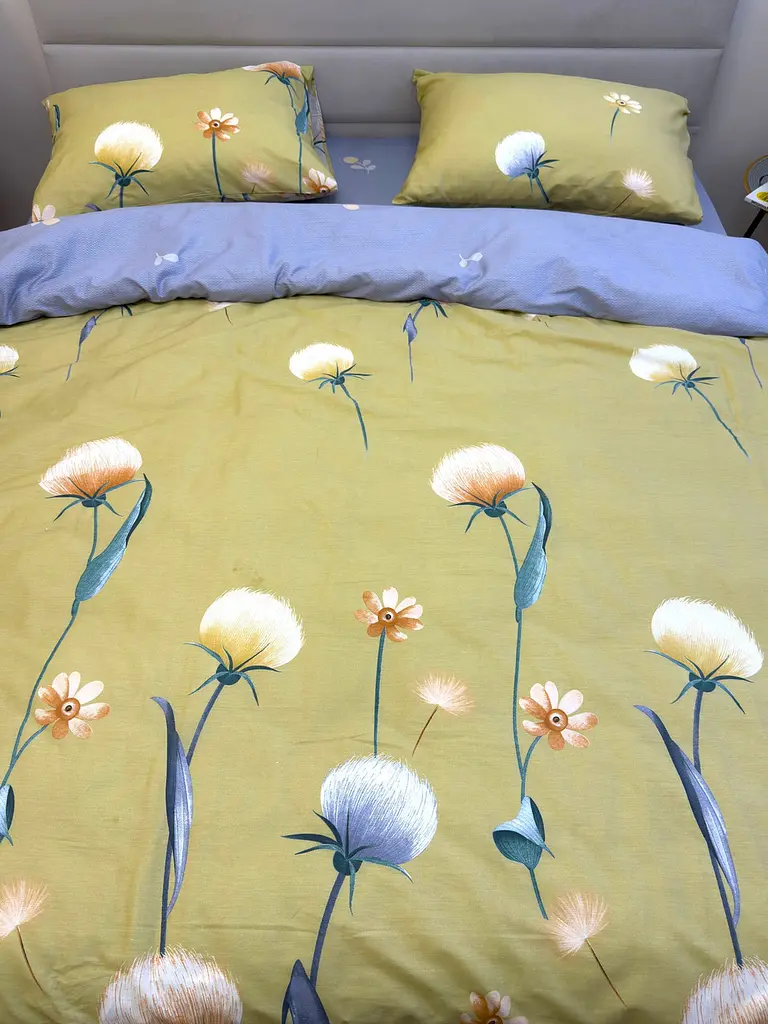 Комплект постільної білизни Ecotton Євро 210х220 см гірчичний Кульбаби (21211А) (23754) - фото 8