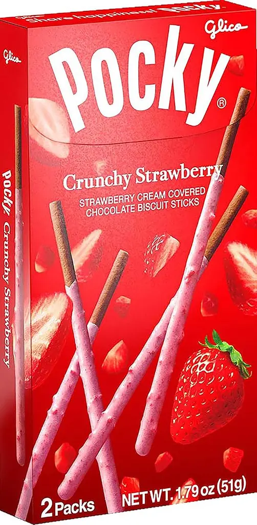 Японські палички Glico Pocky Crunchy Strawberry 51г - фото 2