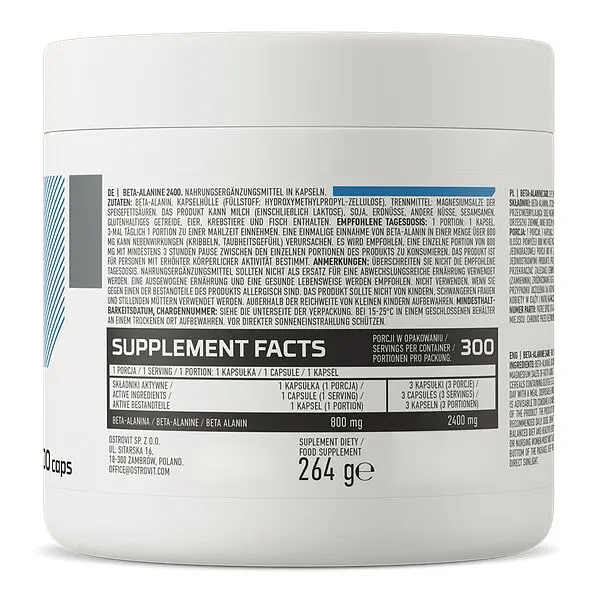 Амінокислота OstroVit Beta-Alanine, 300 капсул - фото 2