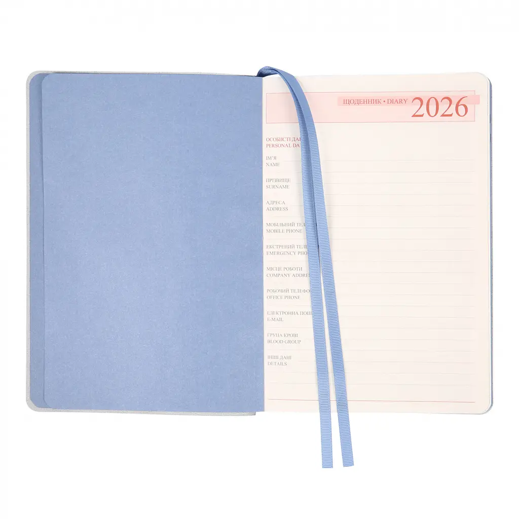 Дневник-деловая записная книжка А5 Leo Planner Vitto 2026 мягкий голубой 368 страниц (252644) - фото 5