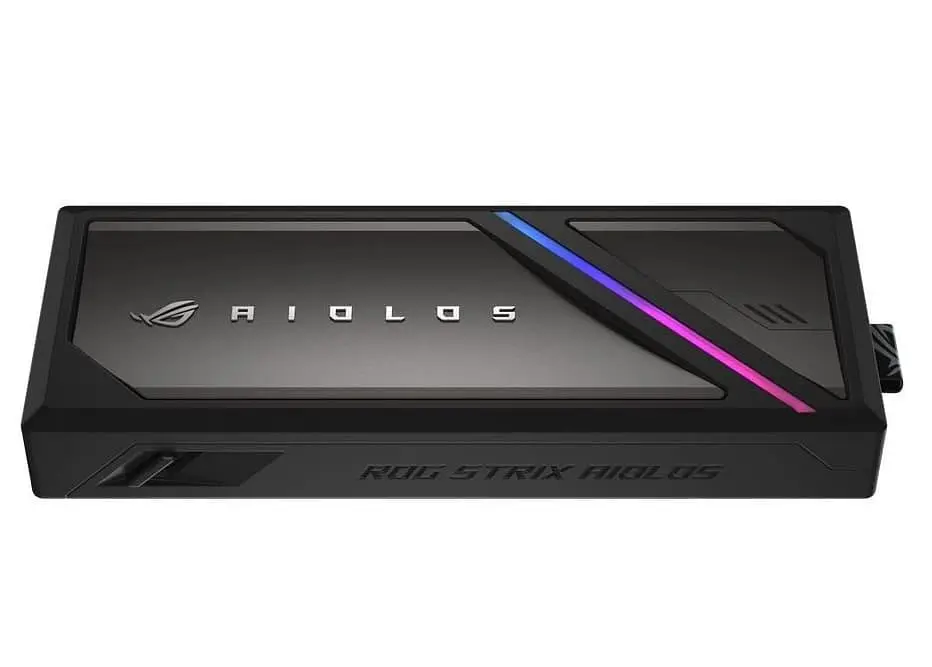 Портативний корпус ASUS для SSD ROG STRIX AIOLOS PCIe NVMe M.2 2230/2242/2260/2280 USB Type-C 3.2 Gen 2x2 ARGB чорний - фото 3