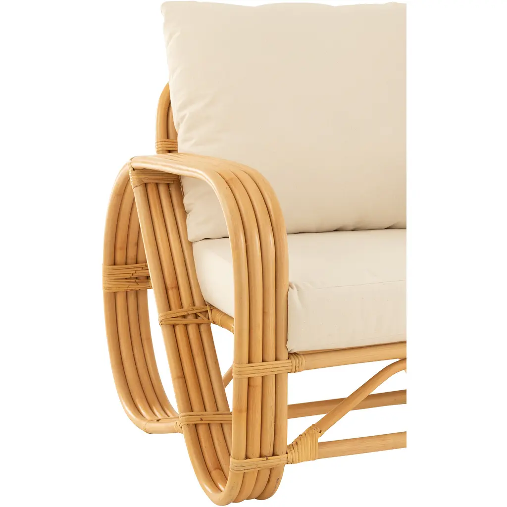 Крісло J-line з бамбука та ротанга з подушкою (43773) - фото 5