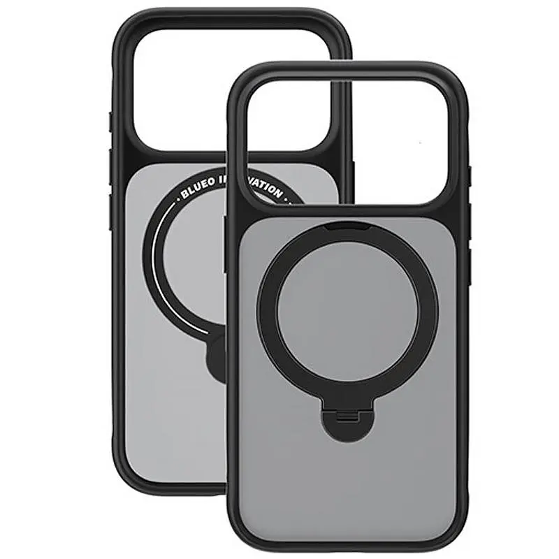 TPU+PC чохол Blueo Skin Friendly 360 Rotatable Stand with MagSafe для Apple iPhone 17 Pro (6.3) Black - фото 3