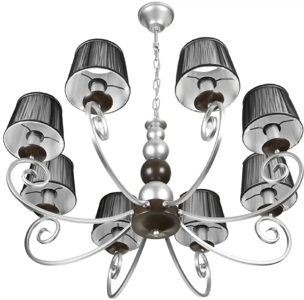 Люстра 90996 NNB 8x40W, E14, металл хром./ткань - фото 2