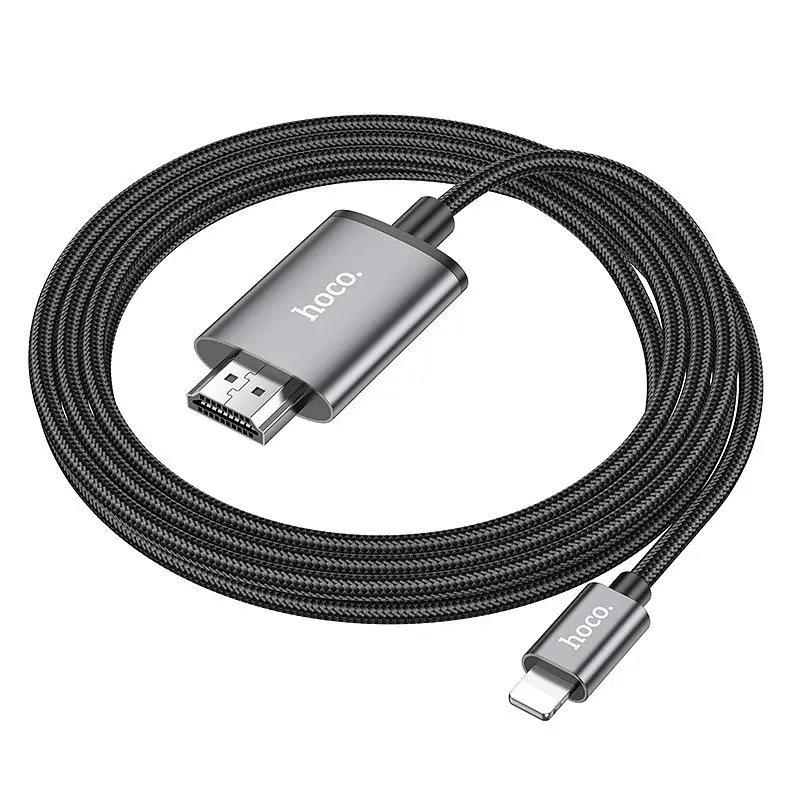 Перехідник Hoco UA27 HD Lightning to HDMI (2m) Metal gray - фото 3