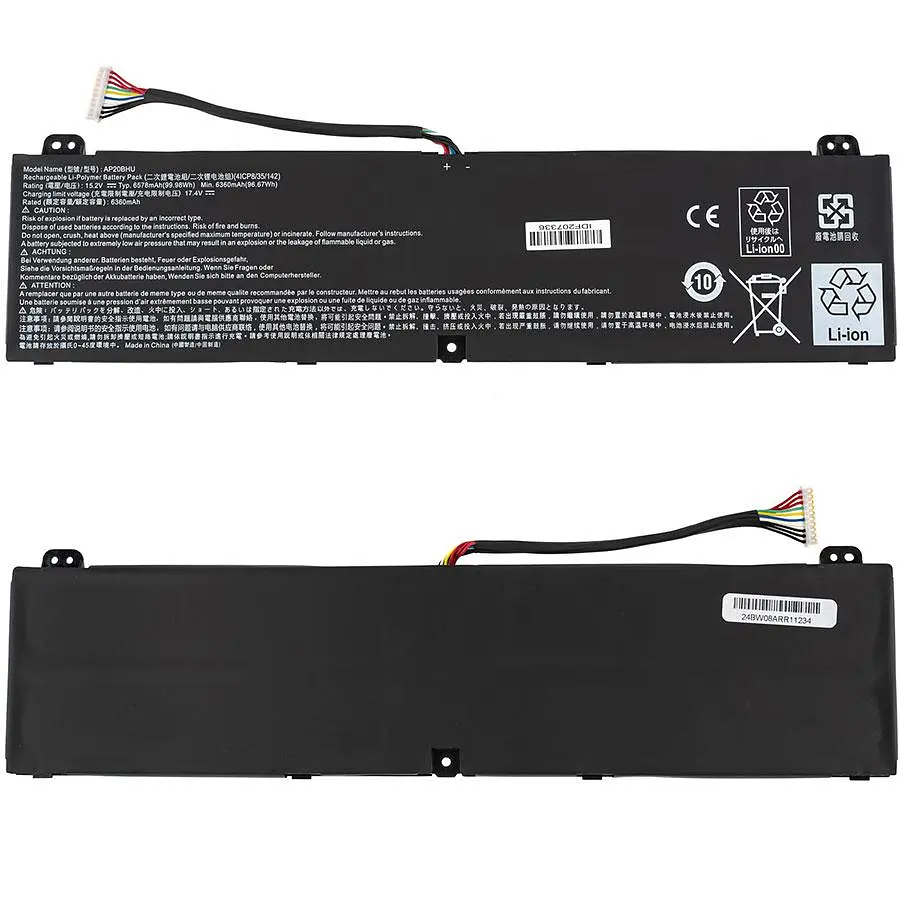 Батарея для ноутбука Acer AP20BHU (Predator: PT516-51 PT516-51s) 15.2 6570mAh Чорний - фото 2