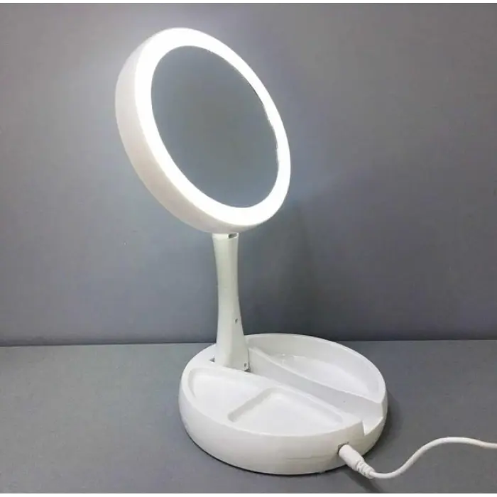 Зеркало для макияжа с подсветкой, настольное, складное, 22 LED, 24×36 см - фото 2