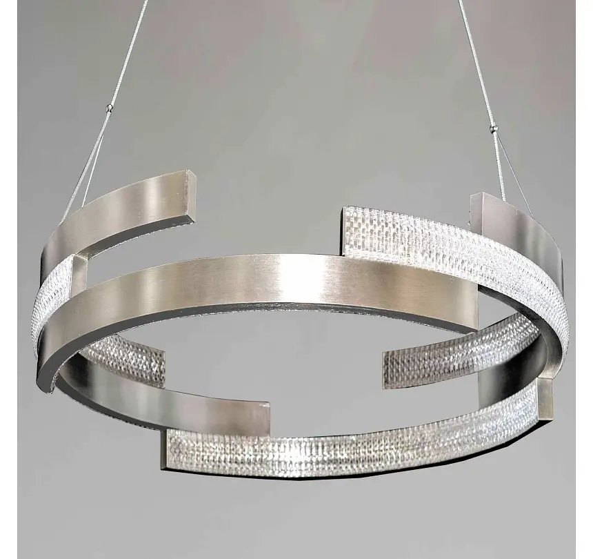 Срібляста підвісна LED люстра-кільце з прозорим декором Artlight 3684/85SN - фото 2