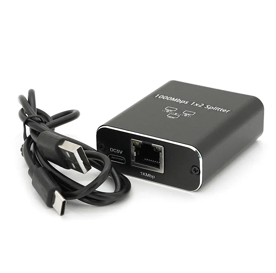 Активний RJ45-сплітер 1x2 Network splitter Adapter Voltronic YTS-RJ45-ato2 1000Mbps