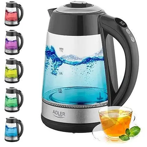 Электрический чайник Adler AD 1285 Стеклянный с цветной подсветкой 1.7 л - фото 9