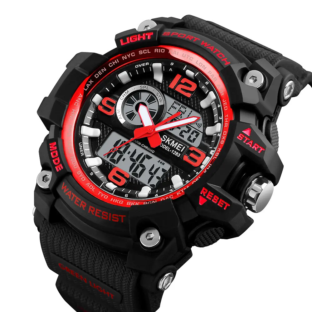 Наручний годинник чоловічий Skmei 1283 Red Black, 1283RD (12299) - фото 3